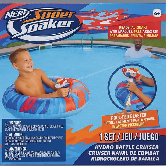 Nerf Super Soaker Hydro Battle Ride-On Cruiser – Inflatable Pool Float NEW - Picture 1 of 6